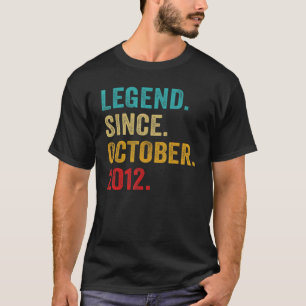 10 jaar oude leggende sinds oktober 2012 10e geboo t-shirt