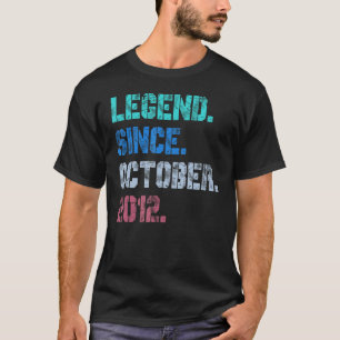 10 jaar oude leggende sinds oktober 2012 10e geboo t-shirt