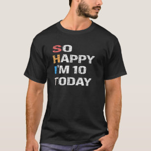 10 jaar oude  op de verjaardag van 10 jaar, zo gel t-shirt