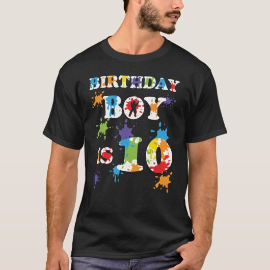 10 jaar oude Paintball Birthday Party 10th Birthda T-shirt (Voorkant)