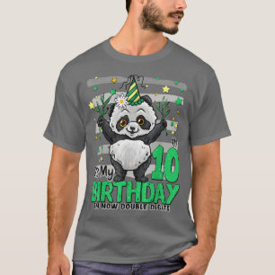 10 jaar oude Panda 10e verjaardag meisje Panda Bir T-shirt