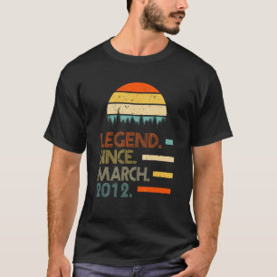 10 jaar oude Retro Birthday Legend sinds 20 maart T-shirt