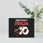 10 jaar oude stripboek stijl ninja 10e verjaardag briefkaart (Staand voorkant)