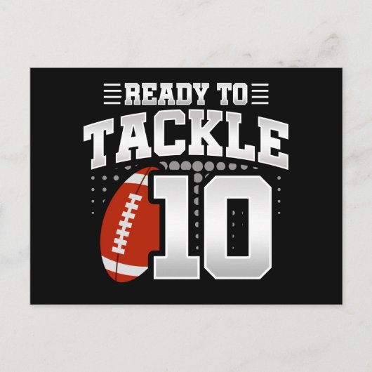 10 Jaar Oude Tackle Voetbalfeestje 10e Verjaardag Briefkaart (Voorkant)