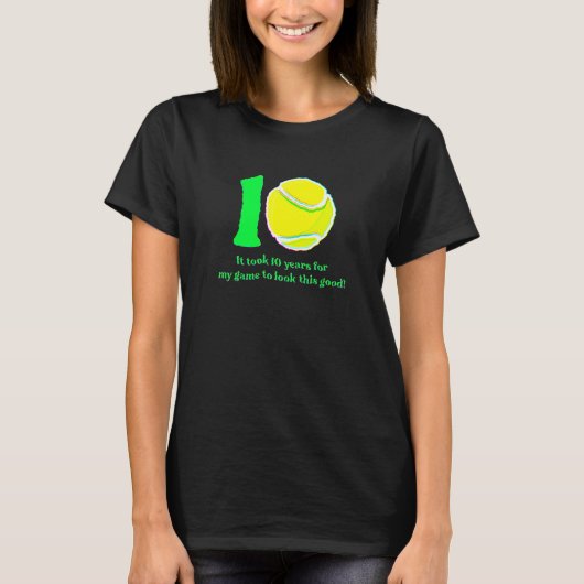 10 jaar oude tennisspeler 2012 10e verjaardag t-shirt (Voorkant)