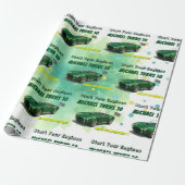 10 Jaar Oude Verjaardag Party Green Racing Car Cadeaupapier (Uitgerold)