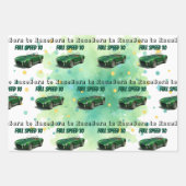 10 Jaar Oude Verjaardag Party Green Racing Car Inpakpapier Vel (Voorkant 3)