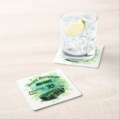 10 Jaar Oude Verjaardag Party Green Racing Car Kartonnen Onderzetters (Insitu)