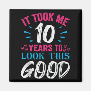 10 Jaar Oude Verjaardag Quote Graphics Grafisch Gr Magneet