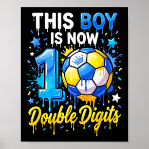 10 Jaar Oude Verjaardag Voetbal Deze Jongen Nu 10 Poster