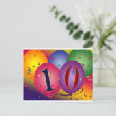 10 jaar oude verjaardagsballonnen! briefkaart (Staand voorkant)