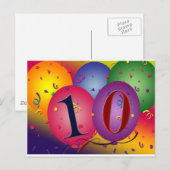 10 jaar oude verjaardagsballonnen! briefkaart (Voorkant / Achterkant)