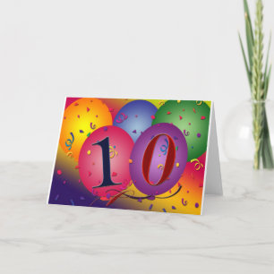 10 jaar oude verjaardagsballonnen! kaart
