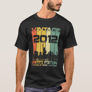10 jaar oude Vintage 2012 10e verjaardag T-shirt