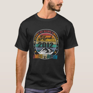 10 jaar oude Vintage april 2012 10e verjaardag T-shirt