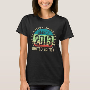 10 jaar oude Vintage maart 2013 10e verjaardag T-shirt