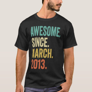 10 jaar oude Vintage maart 2013 10e verjaardag T-shirt