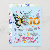 10 jaar oude vlindervliegen ik informatiekaartje (Voorkant / Achterkant)