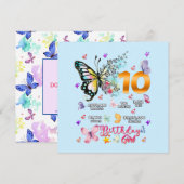 10 jaar oude vlindervliegen ik kaart (Voorkant / Achterkant)