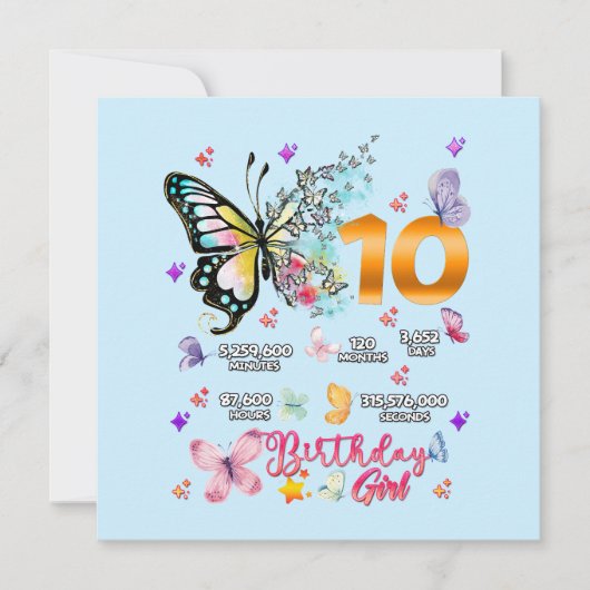 10 jaar oude vlindervliegen ik kaart (Voorkant)