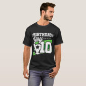 10 jaar oude voetbal voetballende kinderen 10e ver t-shirt (Voorkant volledig)
