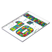 10 jaar oude zestiendagenleeftijd 10 bouwstenen br notitieboek (Linkerzijde)