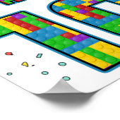 10 jaar oude zestiendagenleeftijd 10 bouwstenen br poster (Hoek)