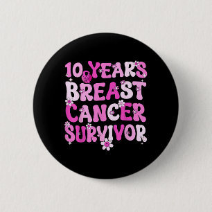 10 Jaar Overlevende Borstkanker Borstkanker Ronde Button 5,7 Cm