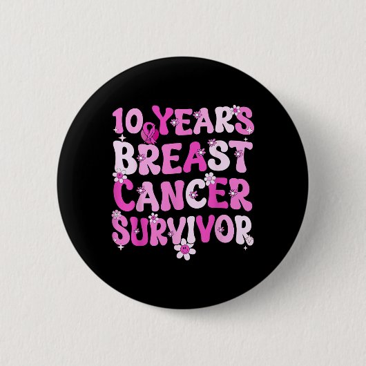 10 Jaar Overlevende Borstkanker Borstkanker Ronde Button 5,7 Cm (Voorkant)