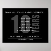 10 jaar pensioen of waardering van de werknemer ca poster (Voorkant)