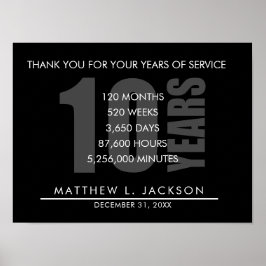 10 jaar pensioen of waardering van de werknemer ca poster