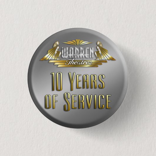 10 jaar Pin Ronde Button 3,2 Cm (Voorkant)