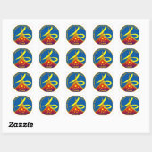 10 jaar ruimtevlucht vierkante sticker (Vel)