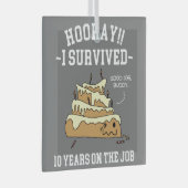 10 jaar service overleden 10 jaar werk glas ornament (Voorkant Rechts)