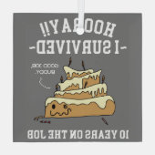 10 jaar service overleden 10 jaar werk glas ornament (Achterkant)