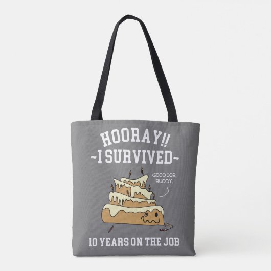 10 jaar service overleden 10 jaar werk tote bag (Achterkant)