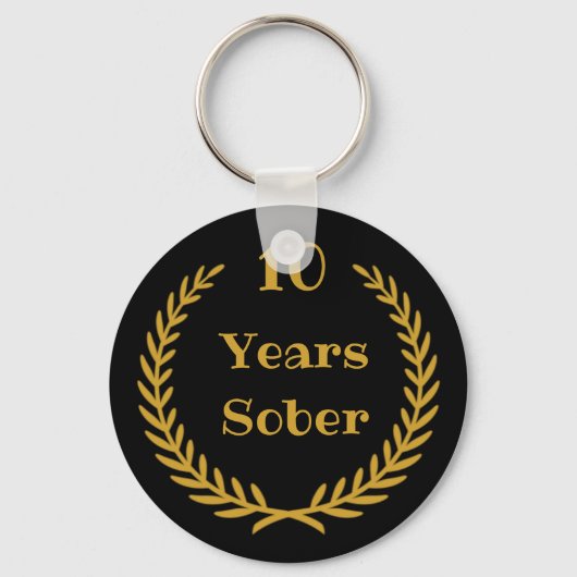 10 jaar Sober Sleutelhanger for Addiction Recovery (Voorkant)