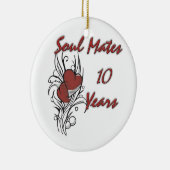 10 jaar Soul Mates Keramisch Ornament (Rechts)