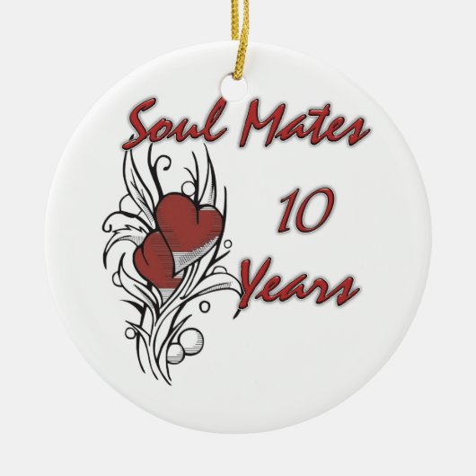 10 jaar Soul Mates Keramisch Ornament (Voorkant)