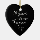 10 jaar terug, ga 10e trouwdag uit. keramisch ornament (Rechts)