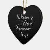 10 jaar terug, ga 10e trouwdag uit. keramisch ornament (Links)