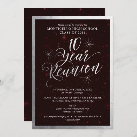 10 jaar Uitnodiging tot reünie (Voorkant / Achterkant)