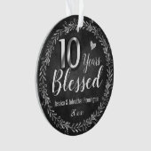 10 jaar verbrijzelde bruiloft Jubileum Ornament (voorkant)