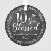 10 jaar verbrijzelde bruiloft Jubileum Ornament (achterkant)