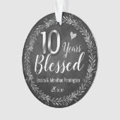 10 jaar verbrijzelde bruiloft Jubileum Ornament (voorkant)