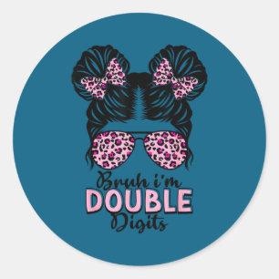 10 jaar verjaardag bruh dubbele cijfers 10e ronde sticker