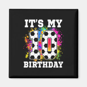 10 Jaar Verjaardag Voetbal Thema Het Is Mijn 10e V Magneet