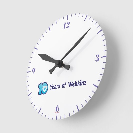 10 jaar Webkinz Logo Ronde Klok (Hoek)