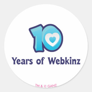 10 jaar Webkinz Logo Ronde Sticker