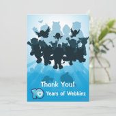 10 jaar Webkinz Silhouette Bedankkaart (Staand voorkant)